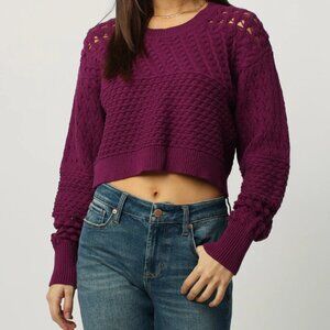 Dear John sweater XS purple crocheted